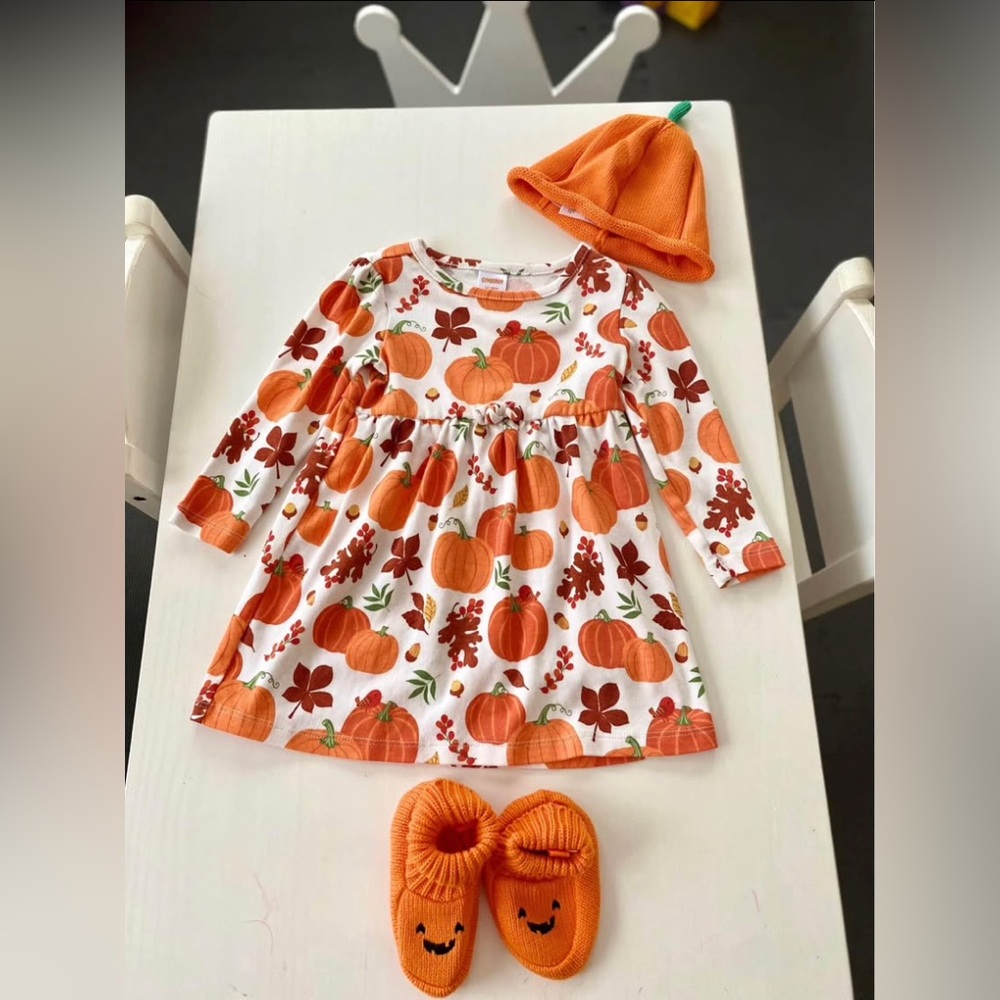 Gymboree Pumpkin Print Dress with Hat
